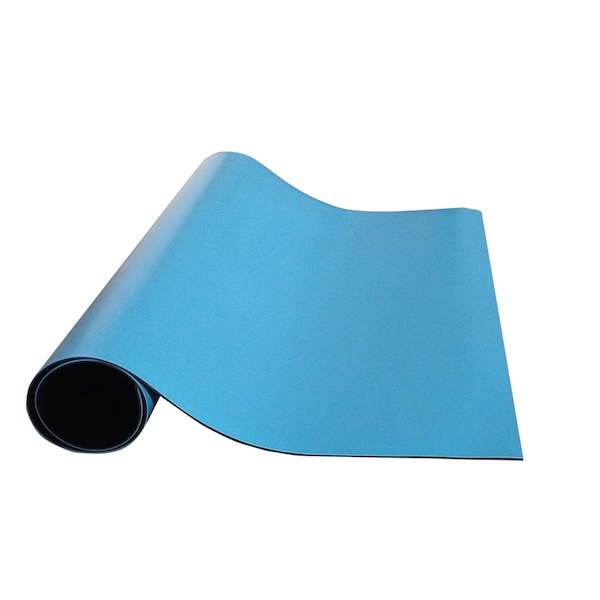 24" x 50' x .060", Light Blue, Rubber Table Mat, Roll